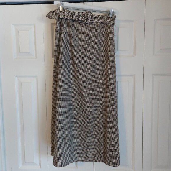 NWT - Long Tall Sally Mini Check Flared Suit Skirt - Size 18 - Picture 1 of 6